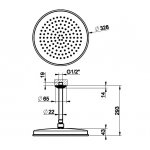 Gessi Venti20 Deszczownica z ramieniem sufitowym Ø32,8 cm chrom 65153.031