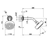 Gessi Venti20 Deszczownica Ø12,9 z ramieniem ściennym chrom 65158.031
