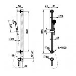Gessi Venti20 Drążek prysznicowy ze słuchawką,wężem 150 cm i przyłączem wody chrom 65141.031