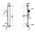 Gessi Venti20 Drążek prysznicowy ze słuchawką,wężem 150 cm chrom 65143.031