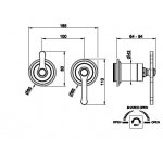 Gessi Venti20 Mieszacz ścienny 2-drożny element zewnętrzny brass pvd 65038.710