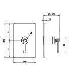 Gessi Venti20 Mieszacz ścienny z jednym wyjściem element zewnętrzny chrom 65061.031