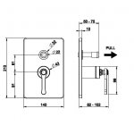 Gessi Venti20 Mieszacz ścienny z dwoma wyjściami element zewnętrzny chrom 65079.031