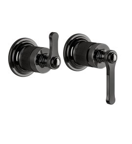 Gessi Venti20 Mieszacz ścienny 2-drożny element zewnętrzny black metal pvd 65038.706