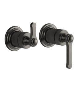 Gessi Venti20 Mieszacz ścienny 2-drożny element zewnętrzny black metal brushed pvd 65038.707