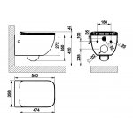 Gessi Venti20 Miska WC wisząca z deską wolnoopadającą biały 39118.518