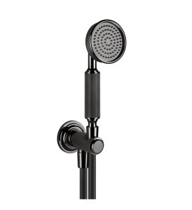 Gessi Venti20 Słuchawka prysznicowa z wężem i kolanem wypływu black metal pvd 65123.706