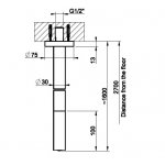 Gessi Venti20 Wylewka umywalkowa sufitowa dark bronze 63399.845