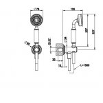 Gessi Venti20 Słuchawka prysznicowa z wężem i kolanem wypływu gold pvd 65123.246