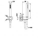 Gessi Zestaw prysznicowy ścienny z przyłączem wody, słuchawką i wężem 150 cm chrom 63329.031