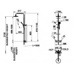 Gessi Zestaw prysznicowy ścienny z deszczownicą Ø20 cm chrom 35173.031
