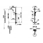 Gessi Zestaw prysznicowy ścienny z deszczownicą Ø25 cm brushed brass PVD 35175.727
