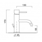 Giulini Giovanni Bateria umywalkowa jednootworowa bez korka czarny mat 6533/SC/CZAR