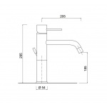 Giulini Giovanni Bateria umywalkowa jednootworowa z korkiem Click-Clack czarny mat 6539ANO/K