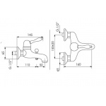 Giulini Giovanni Harmony bateria wannowa ścienna z prysznicem 9501