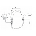 Giulini Giovanni Harmony bateria wannowa 3-otworowa z prysznicem 9565