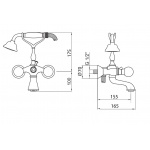 Giulini Giovanni Odessa bateria wannowa ścienna z prysznicem 3900