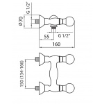 Giulini Giovanni Odessa bateria natryskowa ścienna 3907