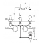 Giulini Giovanni Odessa bateria umywalkowa 3-otworowa 3906