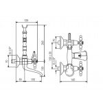 Giulini Giovanni Parigi bateria wannowa ścienna z prysznicem 7300