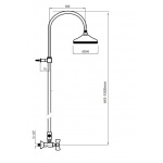 Giulini Giovanni Parigi bateria natryskowa ścienna z deszczownią 7307/1162