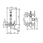 Giulini Giovanni Praga bateria wannowa ścienna z prysznicem 7500