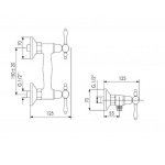 Giulini Giovanni Praga bateria natryskowa ścienna 7507