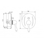 Giulini Giovanni Praga bateria natryskowa podtynkowa z przełącznikiem 9511