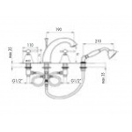 Giulini Giovanni Praga bateria wannowa 4-otworowa z prysznicem 7565