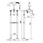 Giulini Giovanni Praga bateria wannowa wolnostojąca z prysznicem 7500/N