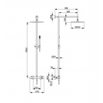 Giulini Giovanni Zestaw natryskowy termostatyczny ścienny z deszczownicą ø250 mm czarny mat 65000WC/CZAR