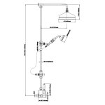 Graff Adley Bateria natryskowa termostatyczna ścienna z deszczownicą Ø 210 mm na ramieniu i zestawem prysznicowym Chrom ED2.01-LM34S