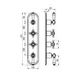 Graff Adley Bateria prysznicowa termostatyczna 4-uchwytowa podtynkowa - element zewnętrzny Chrom E-8088-LM15C2-T