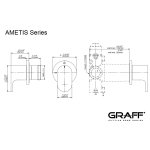 Graff Ametis Przełącznik podtynkowy 2-drożny - element zewnętrzny Chrom E-8068-LM44E1-T