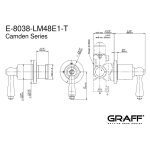 Graff Camden Rozdzielacz 2-drożny podtynkowy - element zewnętrzny Chrom E-8038-LM48E1-T