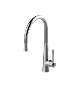 Graff Conical Bateria kuchenna nablatowa z wyciąganą wylewką i dwufunkcyjną głowicą Chrom E-4881-LM52