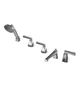 Graff Finezza Due Bateria wannowa 5-otworowa z zestawem prysznicowym Chrom E-6853-LM47B