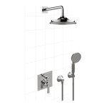 Graff Finezza Uno Zestaw natryskowy podtynkowy z deszczownicą Ø228 mm z zestawem prysznicowym kompletny Chrom UNO01