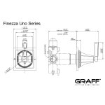 Graff Finezza Uno Zestaw natryskowy termostatyczny podtynkowy z deszczownicą Ø228 mm z zestawem prysznicowym kompletny Chrom UNO02