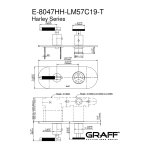 Graff Harley Bateria natryskowa podtynkowa 2-uchwytowa - element zewnętrzny Chrom E-8047HH-LM57C19-T