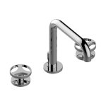 Graff Harley Bateria umywalkowa 3-otworowa z korkiem automatycznym Chrom E-6711-C19B