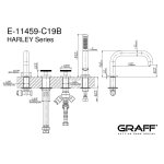 Graff Harley Bateria wannowa 4-otworowa PROGRESSIVE z zestawem prysznicowym Chrom E-11459-C19B