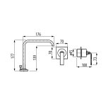 Graff Immersion Bateria umywalkowa z wylewką nablatową i zaworem podtynkowym - element zewnętrzny Chrom E-2311-LM40W-T