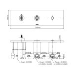 Graff Luna Bateria natryskowa podtynkowy 3-uchwytowa - element zewnętrzny Chrom E-8057H-C14E0-T