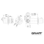 Graff M-Series Zestaw wannowo-natryskowy termostatyczny podtynkowy z deszczownicą ścienną Ø 252 mm i zestawem prysznicowym na drążku Chrom HARLEY03
