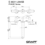 Graff Phase Bateria umywalkowa 3-otworowa podtynkowa 235 mm - element zewnętrzny Chrom E-6631-LM45B-T
