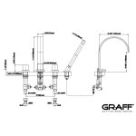 Graff Sade Bateria wannowa 4-otorowa z zestawem natryskowym Chrom E-1851-C14B