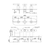 Graff Terra Bateria natryskowa termostatyczna 3-uchwytowa podtynkowa - element zewnętrzny Chrom E-8056H-C17E0-T