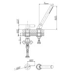 Graff Terra Zestaw prysznicowy 2-otworowy Chrom E-6156-LM46B