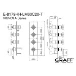 Graff Vignola Bateria natryskowa podtynkowa 4-uchwytowa - element zewnętrzny Chrom E-8179HH-LM60C20-T